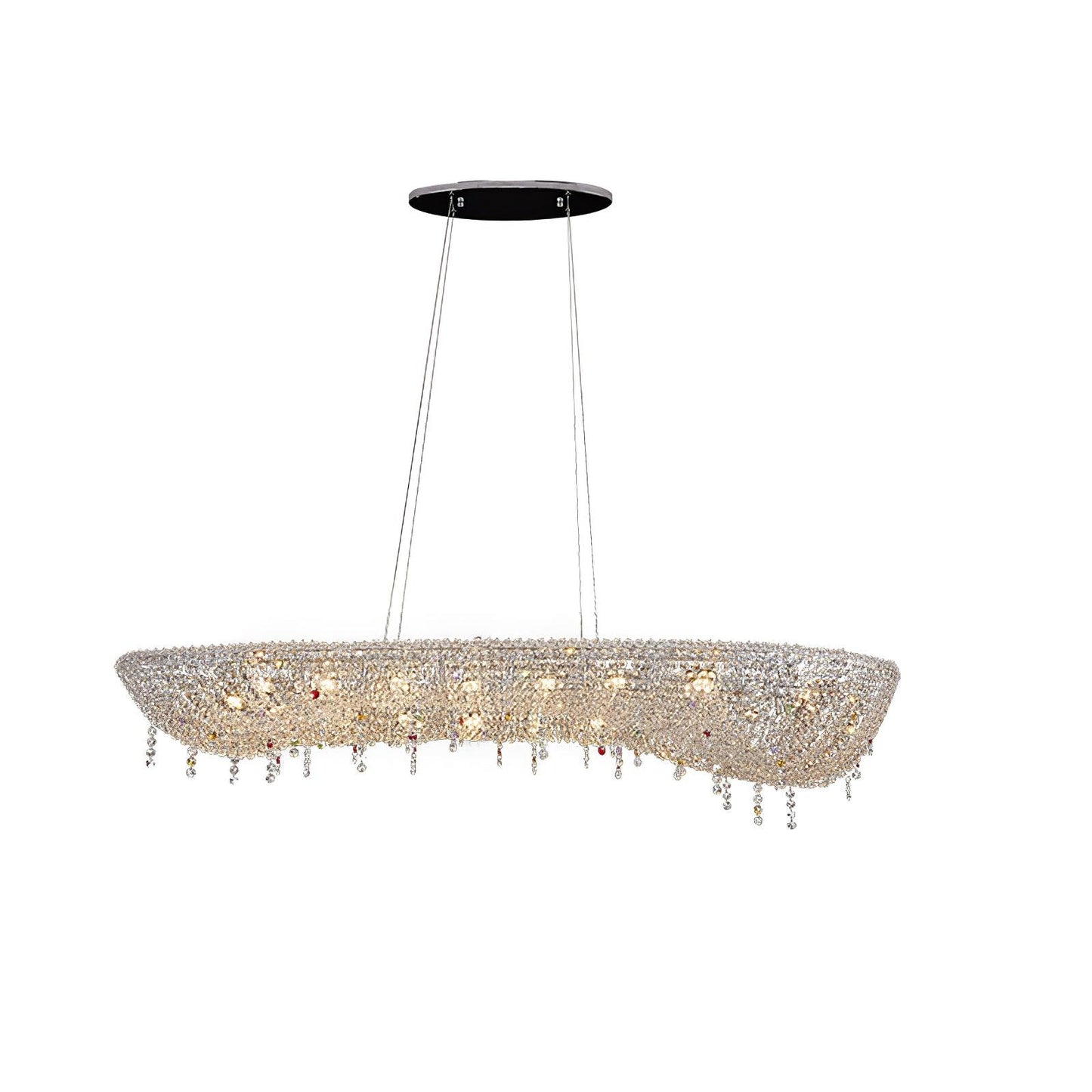 Modern Round Crystal Crown Chandelier