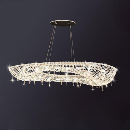 Modern Round Crystal Crown Chandelier