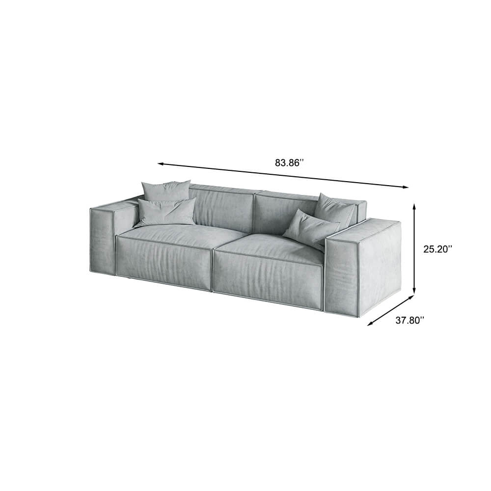 Modular Multiple Seater Boxy Sofa Set with 2 Pillows