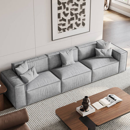 Modular Multiple Seater Boxy Sofa Set with 2 Pillows