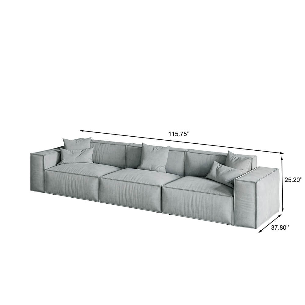 Modular Multiple Seater Boxy Sofa Set with 2 Pillows