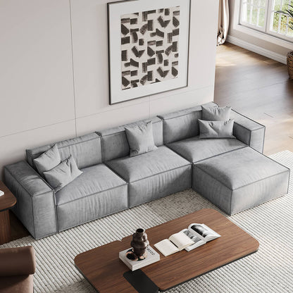 Modular Multiple Seater Boxy Sofa Set with 2 Pillows