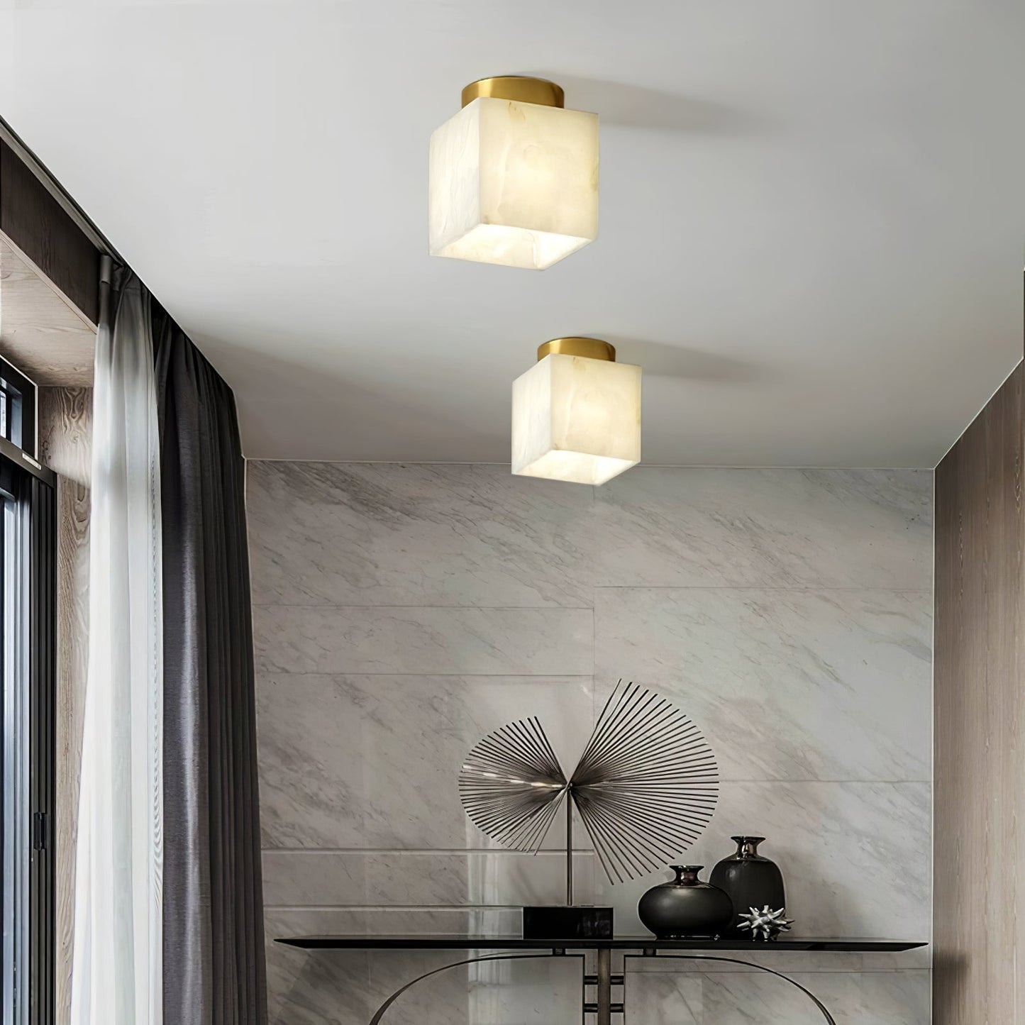 Moon Alabaster Overhead light Ceiling Light