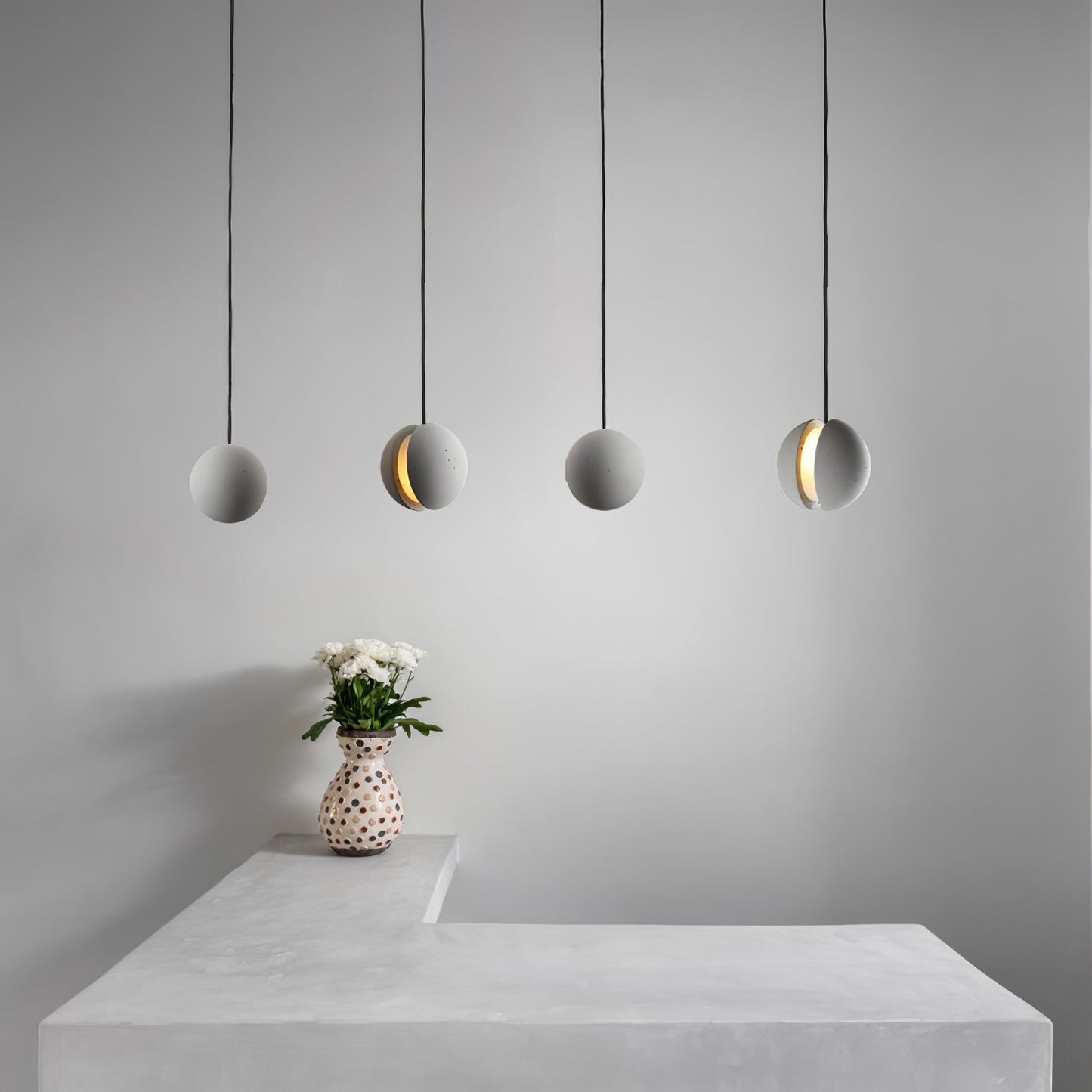 Moon Concrete Ceiling light fitting Pendant Lamp