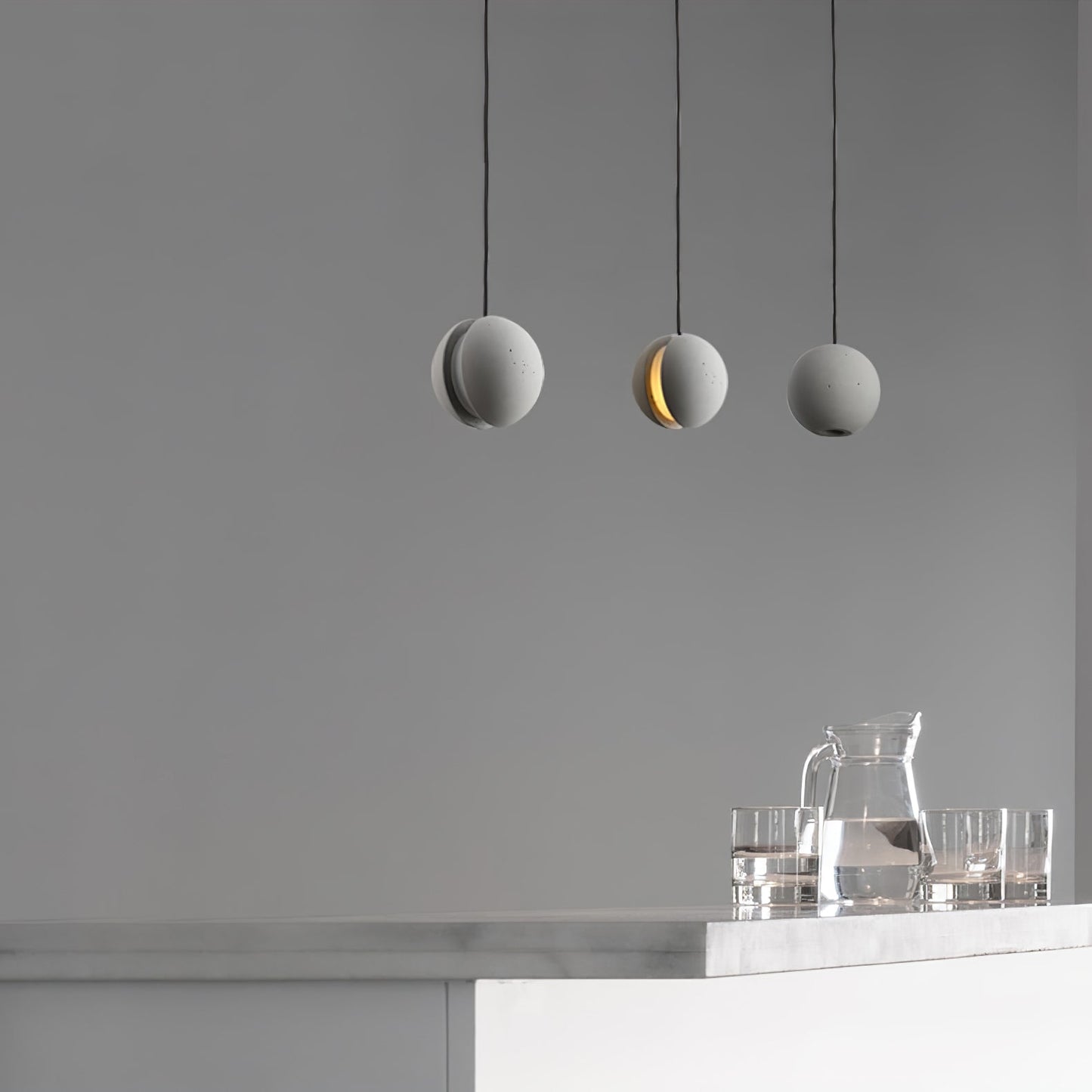 Moon Concrete Ceiling light fitting Pendant Lamp