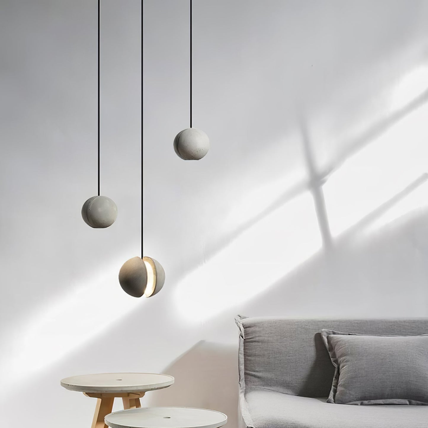 Moon Concrete Ceiling light fitting Pendant Lamp