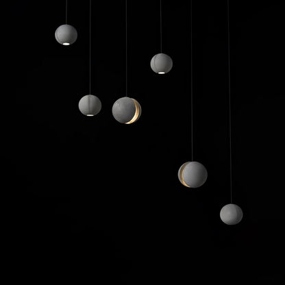 Moon Concrete Ceiling light fitting Pendant Lamp