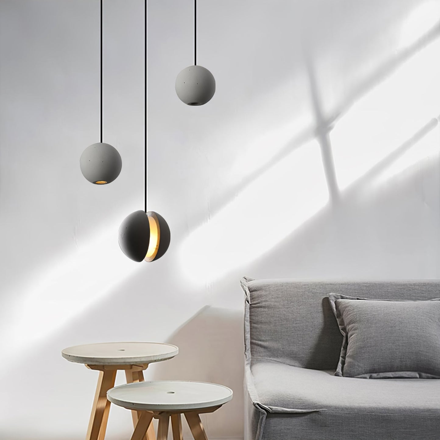 Moon Concrete Ceiling light fitting Pendant Lamp