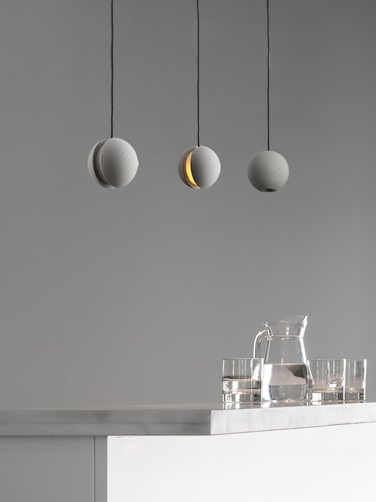 Moon Concrete Ceiling light fitting Pendant Lamp