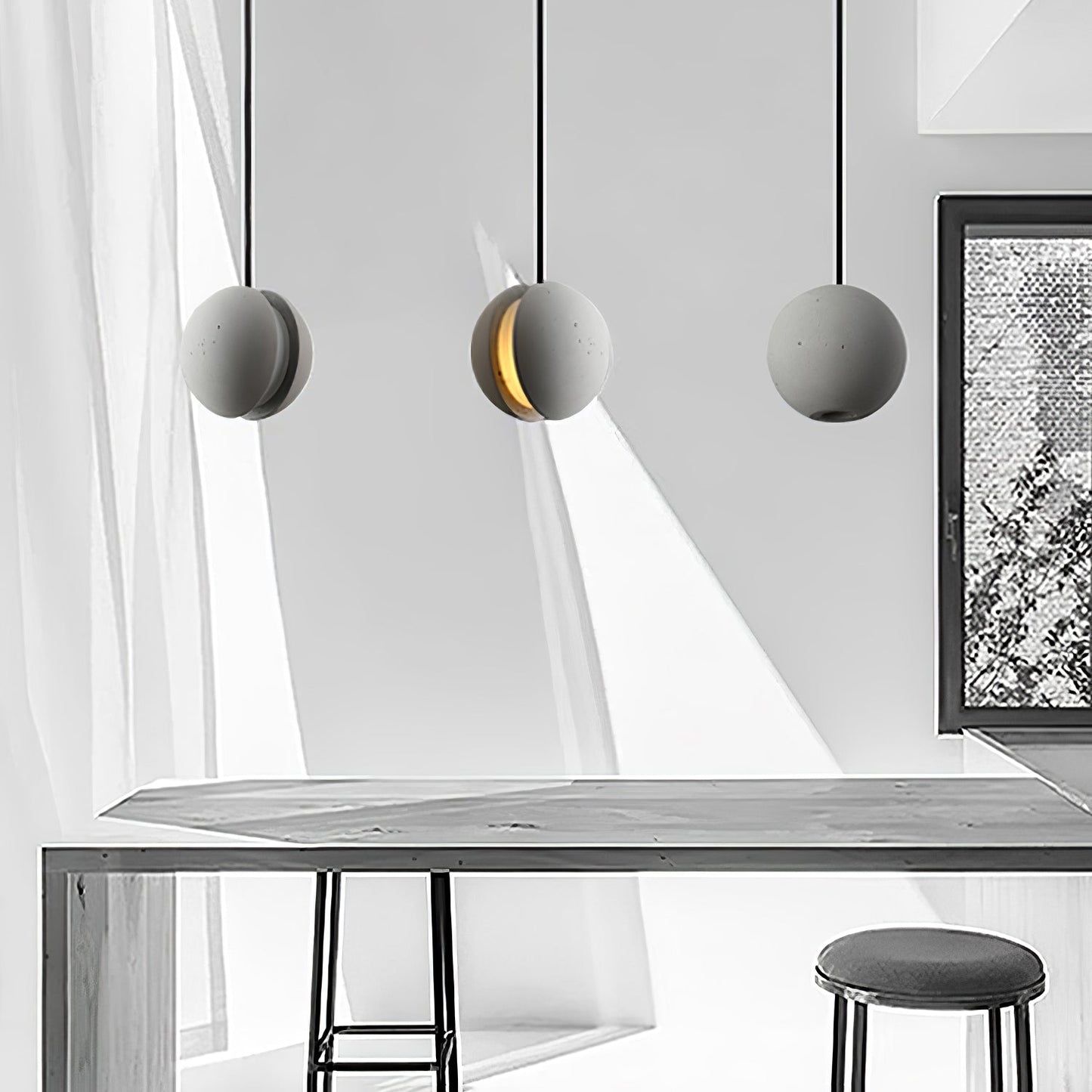 Moon Concrete Ceiling light fitting Pendant Lamp