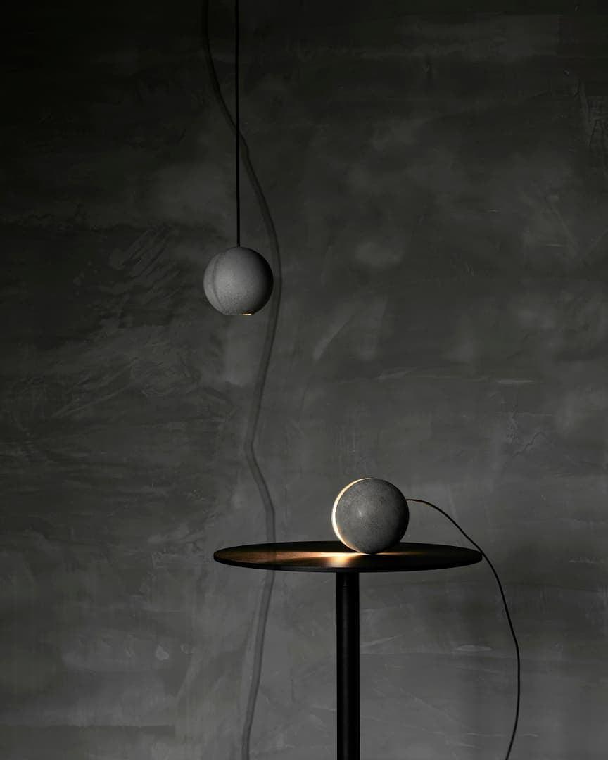 Moon Concrete Ceiling light fitting Pendant Lamp