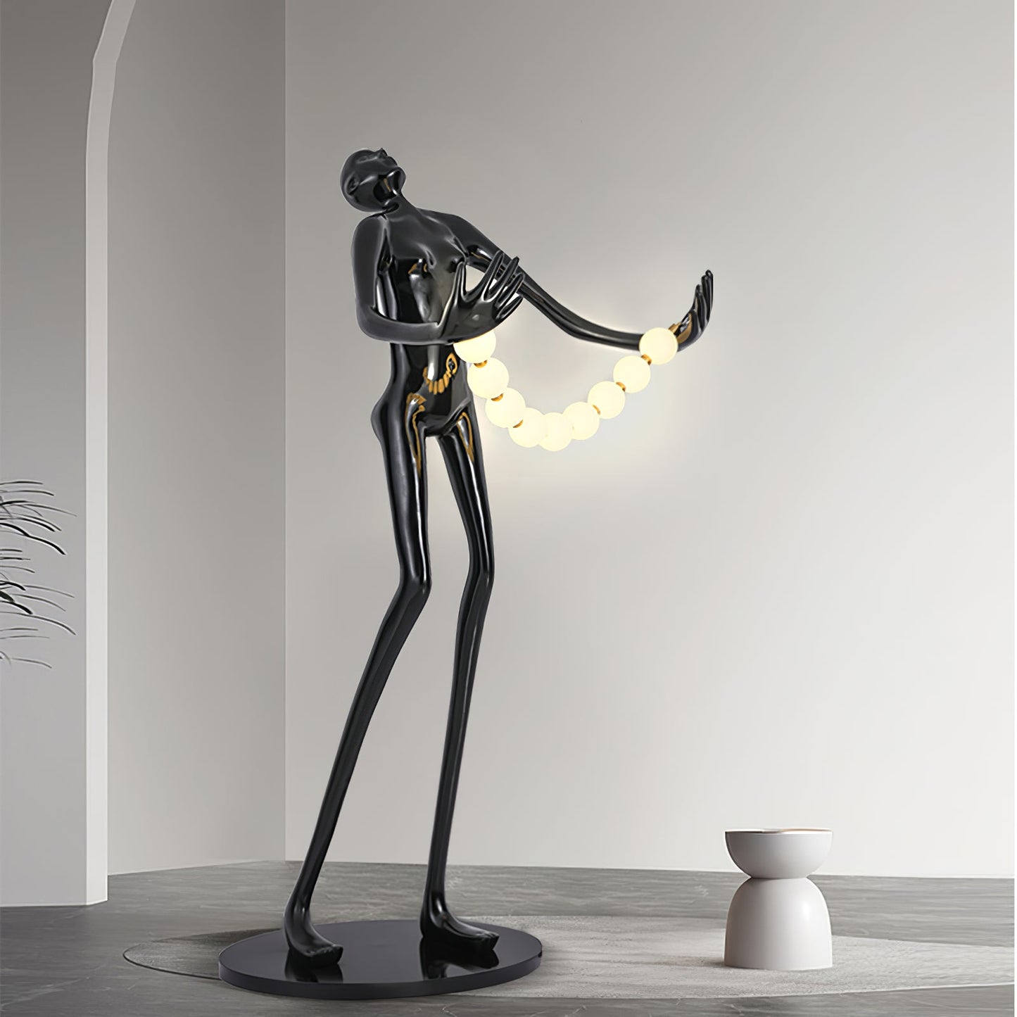 Orb Juggler Sculpture Torchiere Lamp Floor Lamp