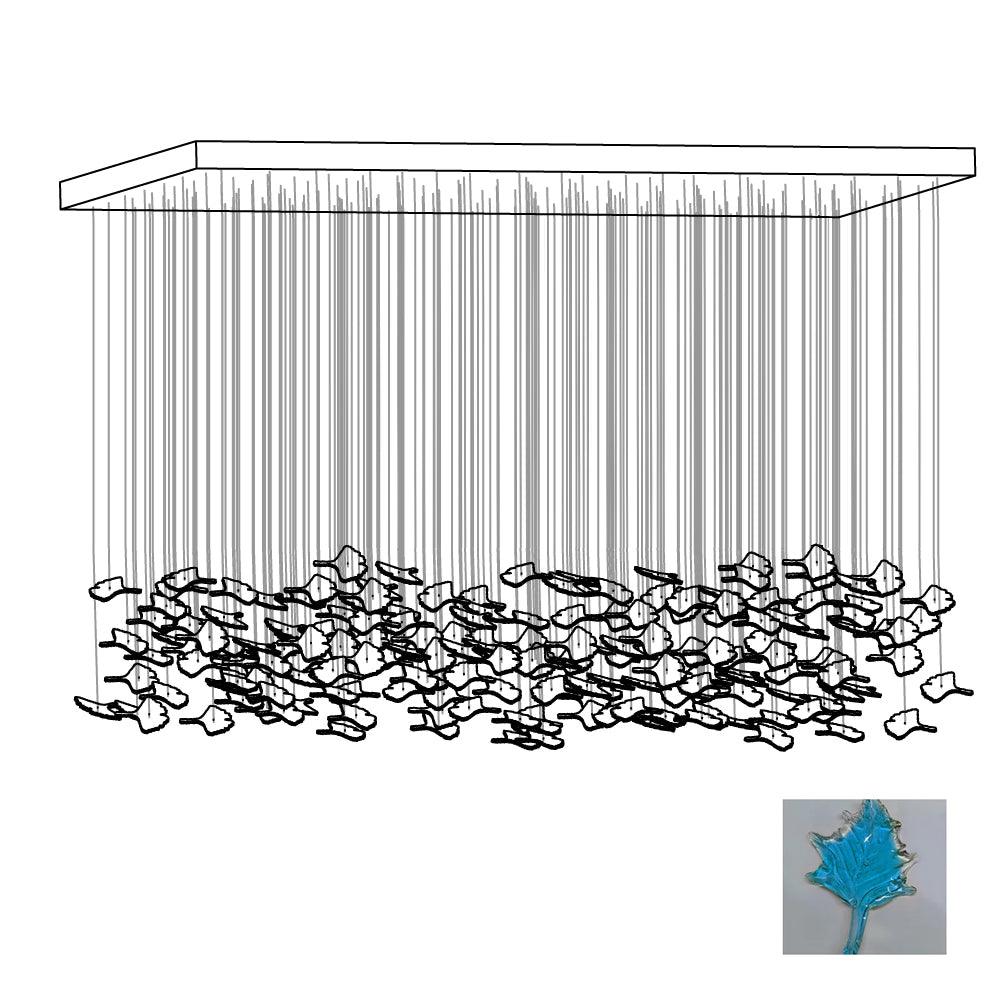 Multicolor Crystal Maple Leaf Electrolier Chandelier