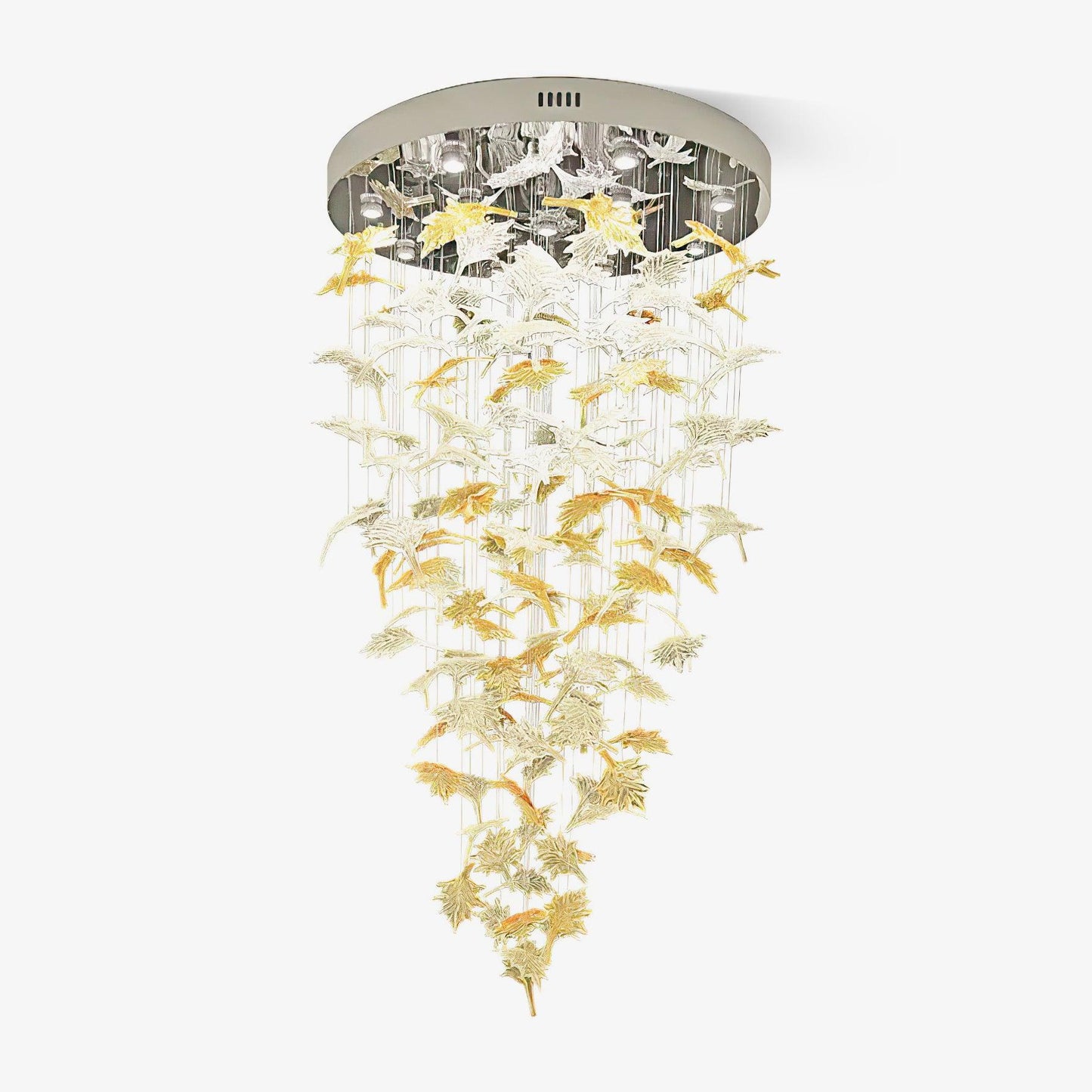 Multicolor Crystal Maple Leaf Electrolier Chandelier