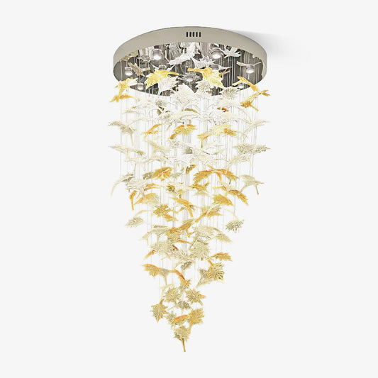 Multicolor Crystal Maple Leaf Electrolier Chandelier