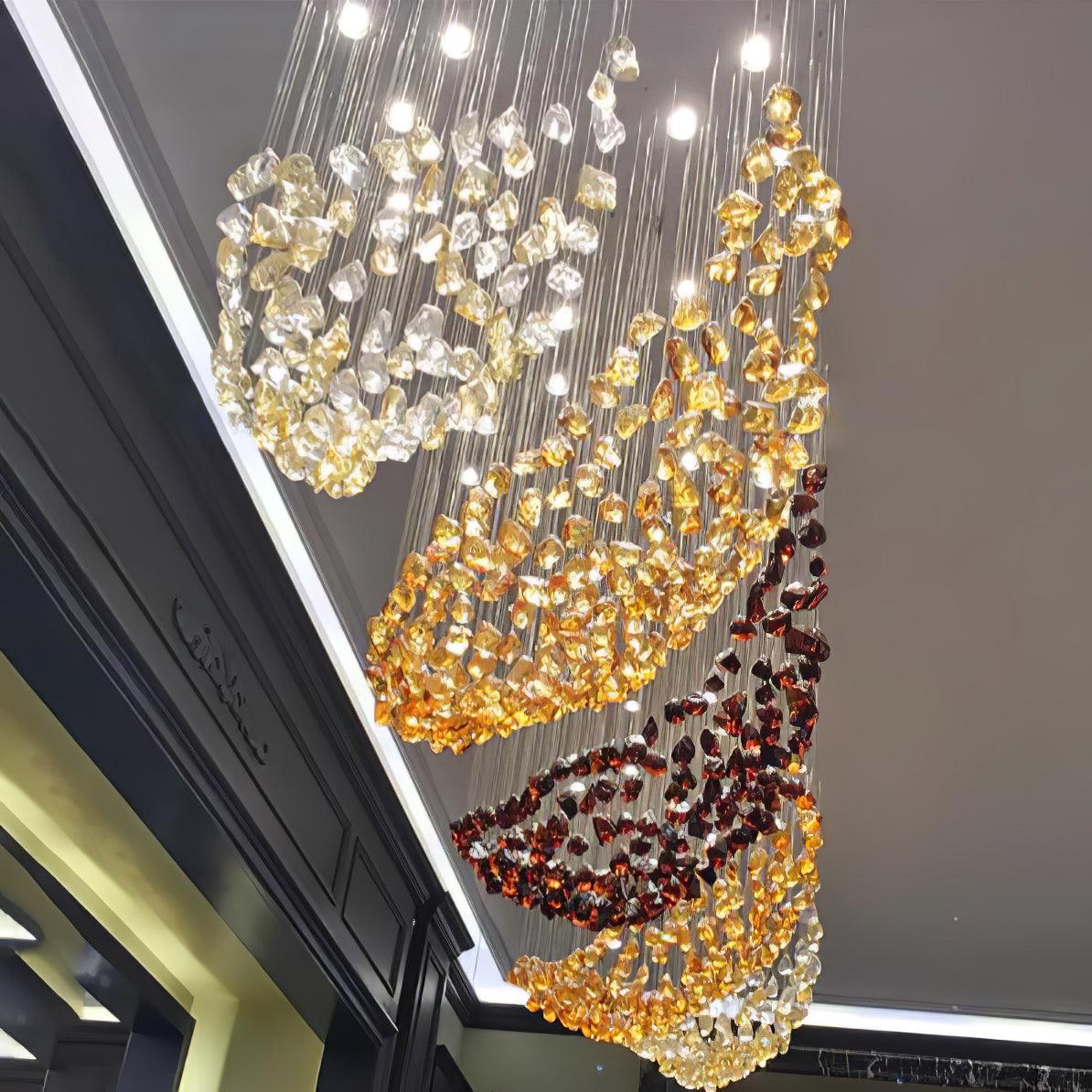 Multicolor Crystal Stone Electrolier Chandelier