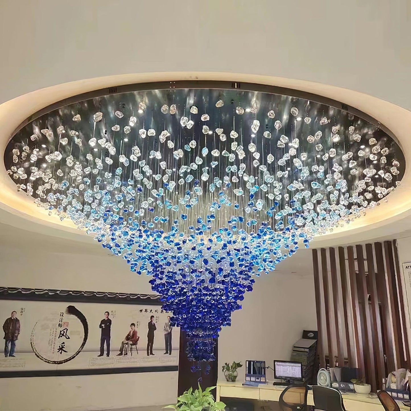 Multicolor Crystal Stone Electrolier Chandelier