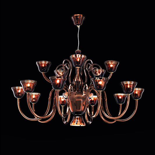 Murano Luxury Bronze Glass Chandelier