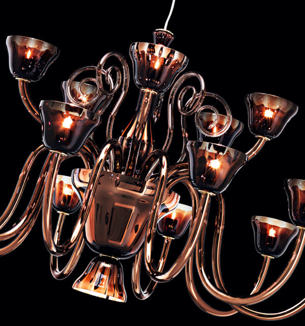 Murano Luxury Bronze Glass Chandelier