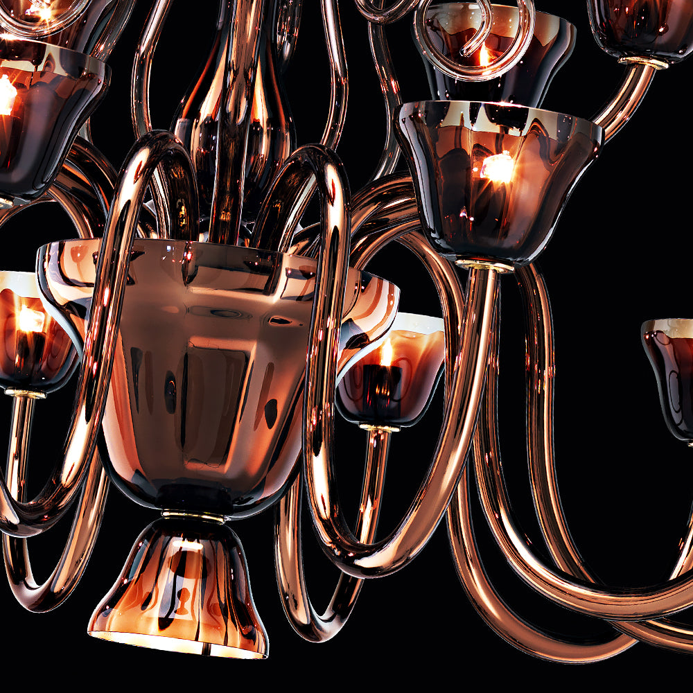 Murano Luxury Bronze Glass Chandelier