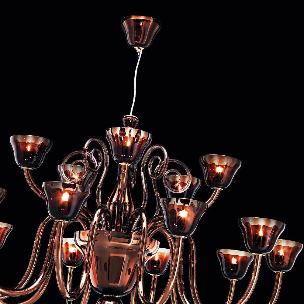 Murano Luxury Bronze Glass Chandelier