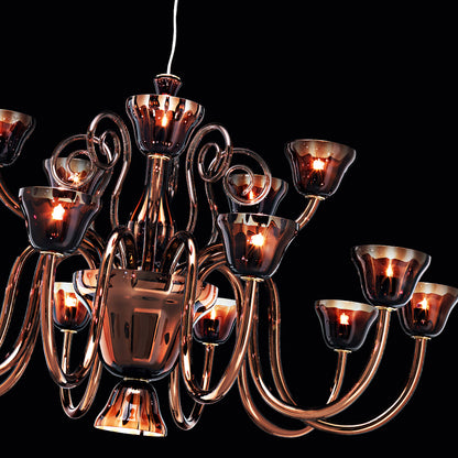 Murano Luxury Bronze Glass Chandelier