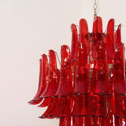 Murano Crimson Cascade Crown Chandelier