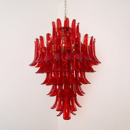 Murano Crimson Cascade Crown Chandelier