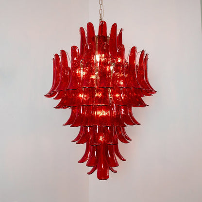 Murano Crimson Cascade Crown Chandelier