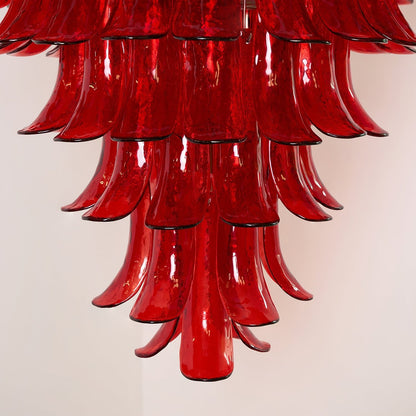 Murano Crimson Cascade Crown Chandelier