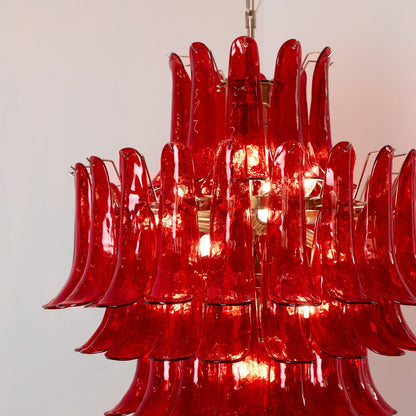 Murano Crimson Cascade Crown Chandelier