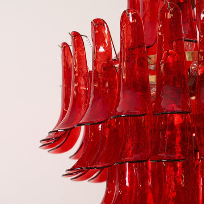 Murano Crimson Cascade Crown Chandelier