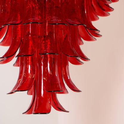 Murano Crimson Cascade Crown Chandelier