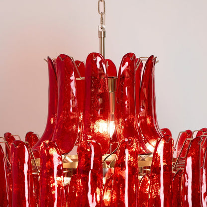 Murano Crimson Cascade Crown Chandelier