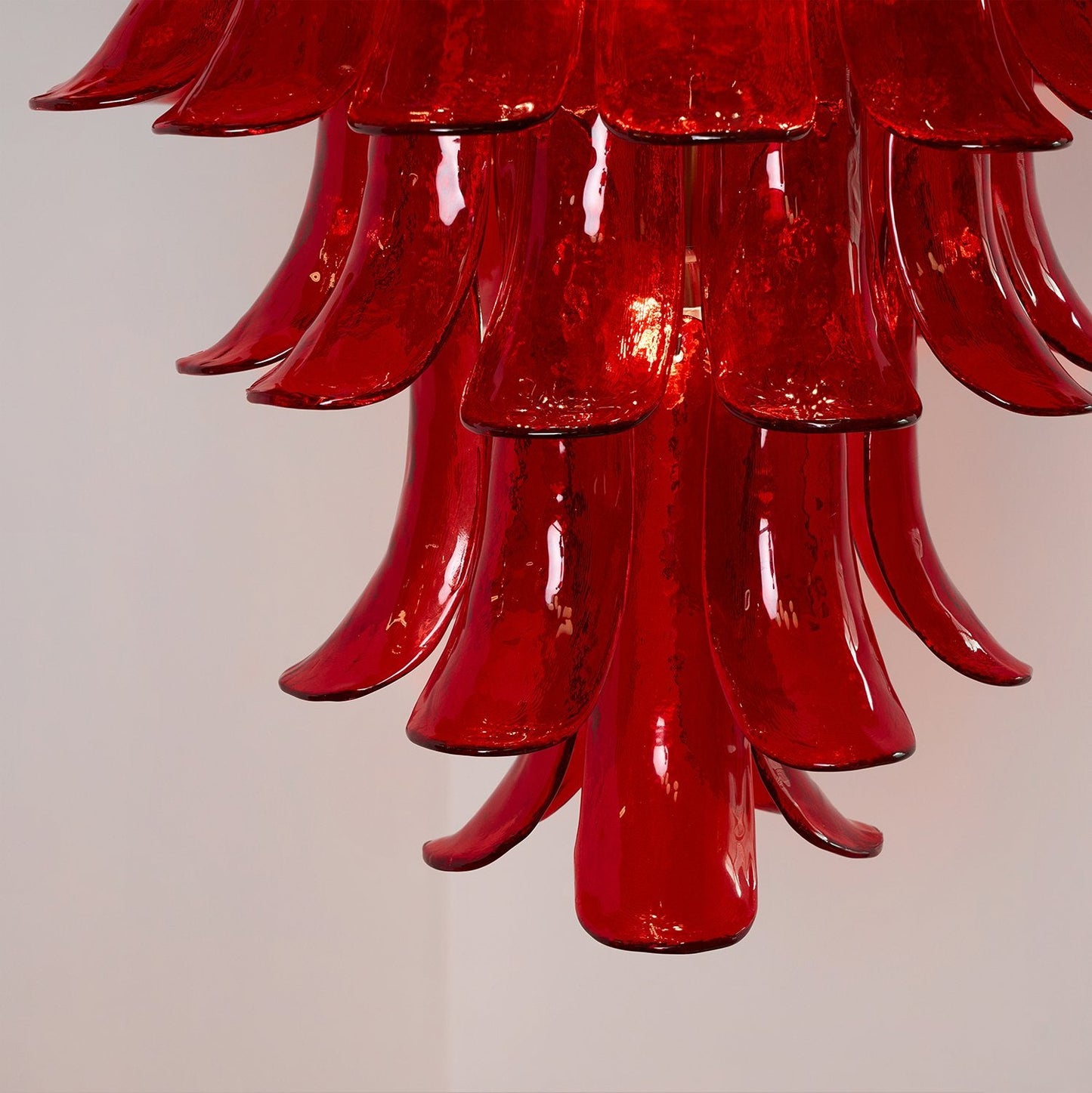 Murano Crimson Cascade Crown Chandelier