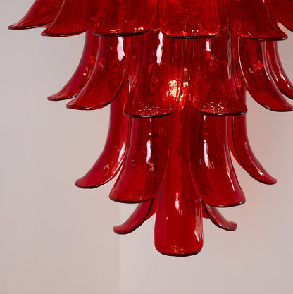 Murano Crimson Cascade Crown Chandelier