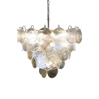 Murano Disc Iridescent Ceiling fixture Chandelier