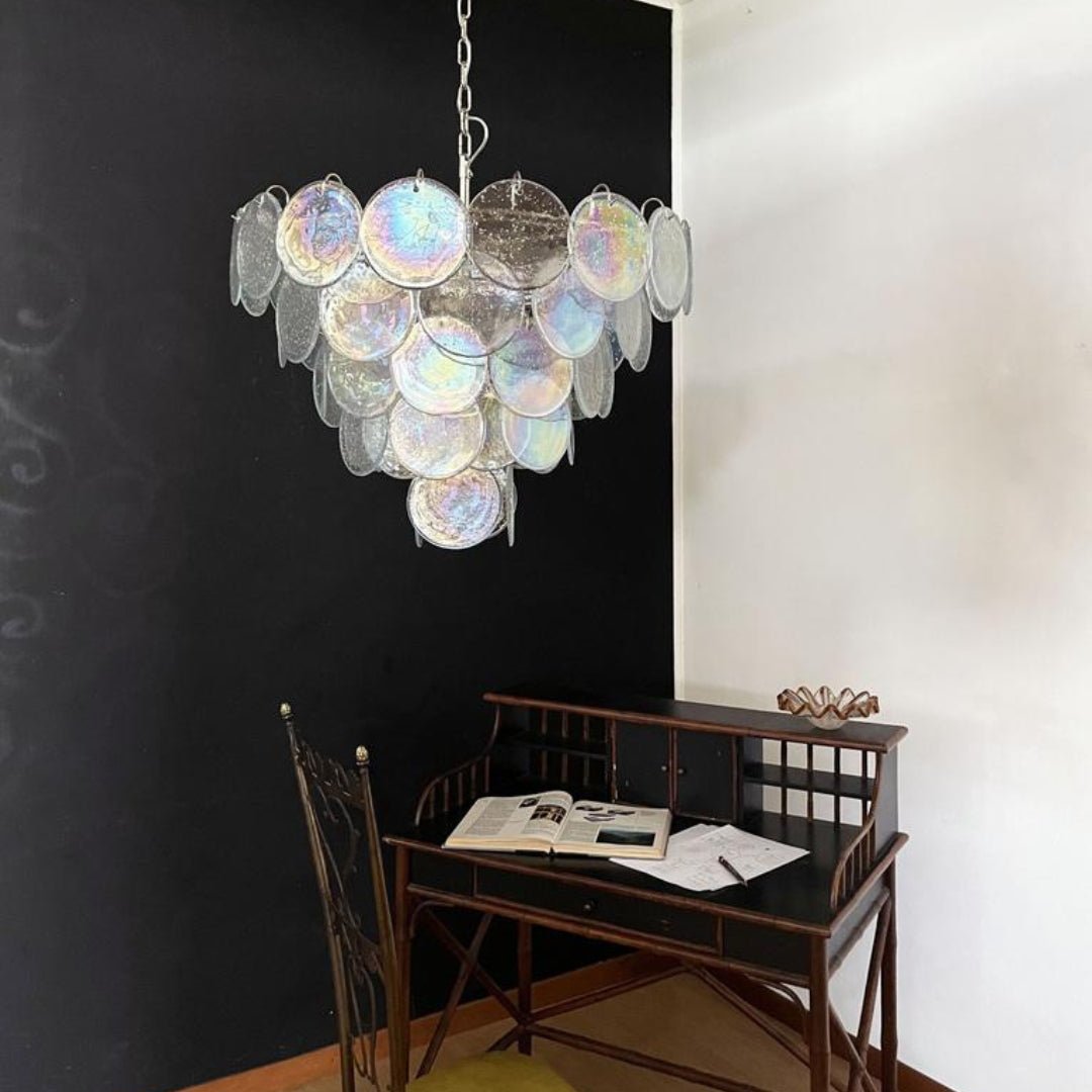 Murano Disc Iridescent Ceiling fixture Chandelier