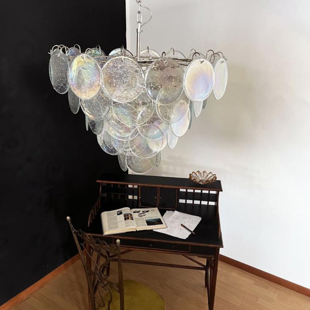 Murano Disc Iridescent Ceiling fixture Chandelier