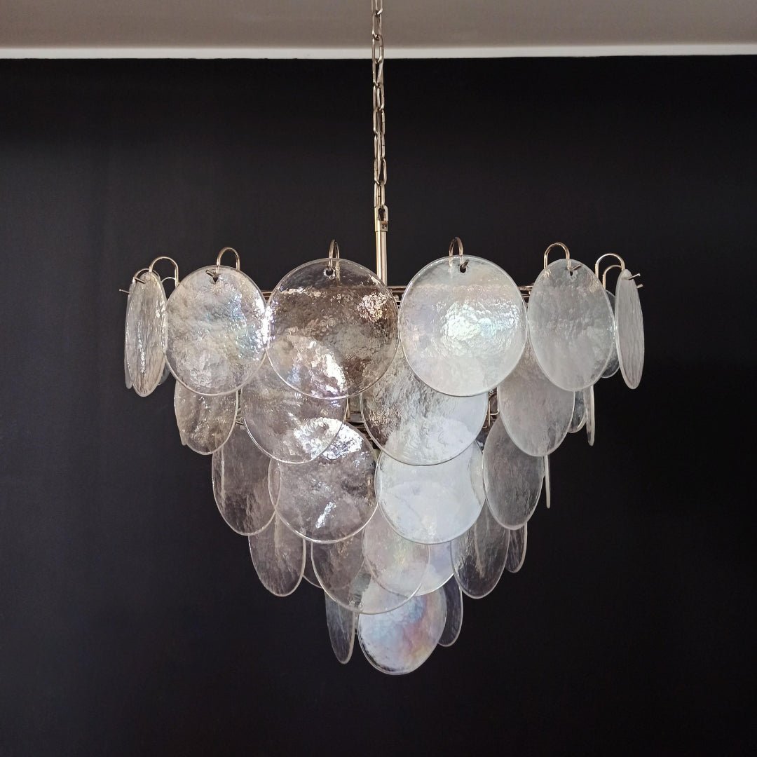 Murano Disc Iridescent Ceiling fixture Chandelier