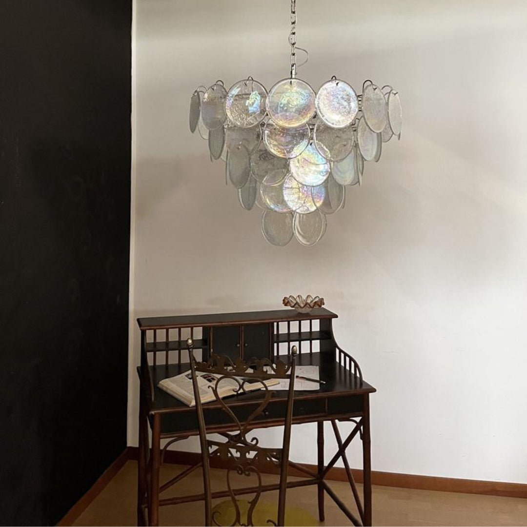 Murano Disc Iridescent Ceiling fixture Chandelier