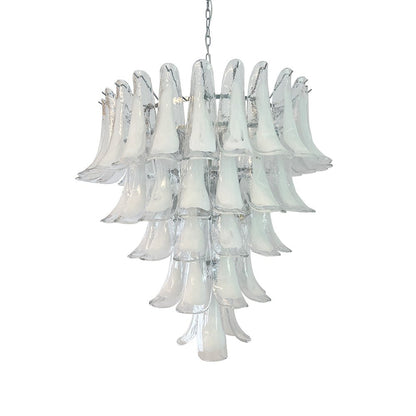 Murano White Glass Petals Chandelier