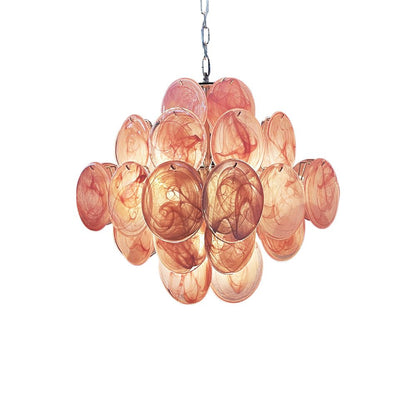 Murano Pink Disks Ceiling fixture Chandelier