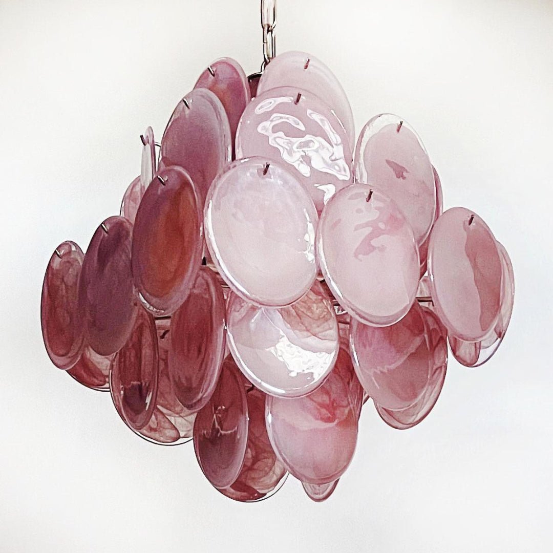 Murano Pink Disks Ceiling fixture Chandelier