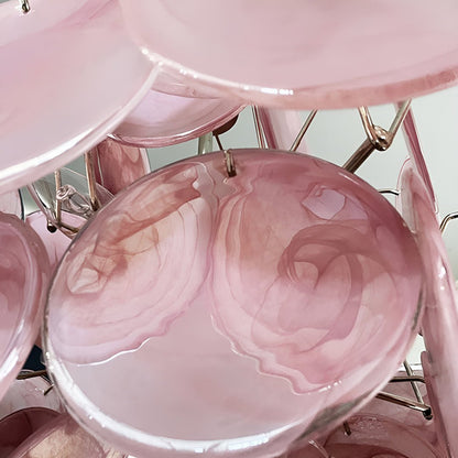 Murano Pink Disks Ceiling fixture Chandelier