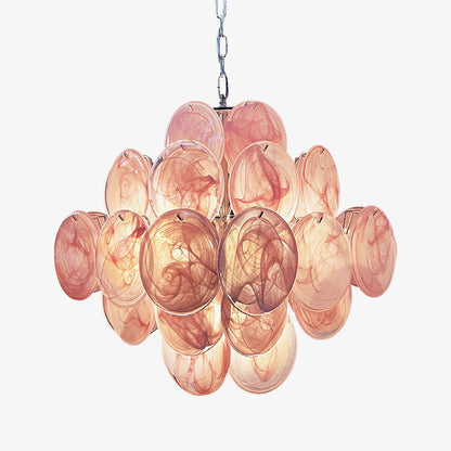 Murano Pink Disks Ceiling fixture Chandelier