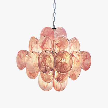 Murano Pink Disks Ceiling fixture Chandelier