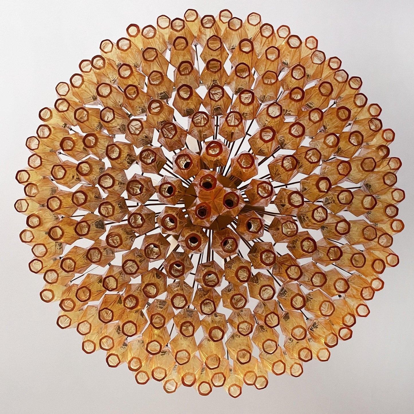 Murano Rhombus Amber Glass Crown Chandelier