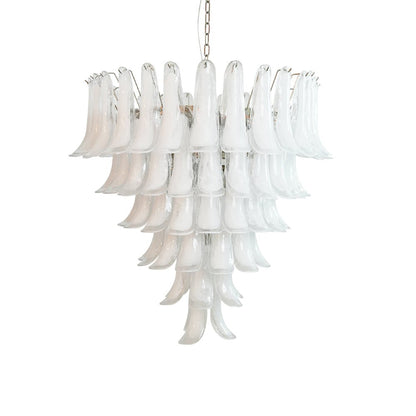 Murano White Glass Petals Ceiling fixture Chandelier