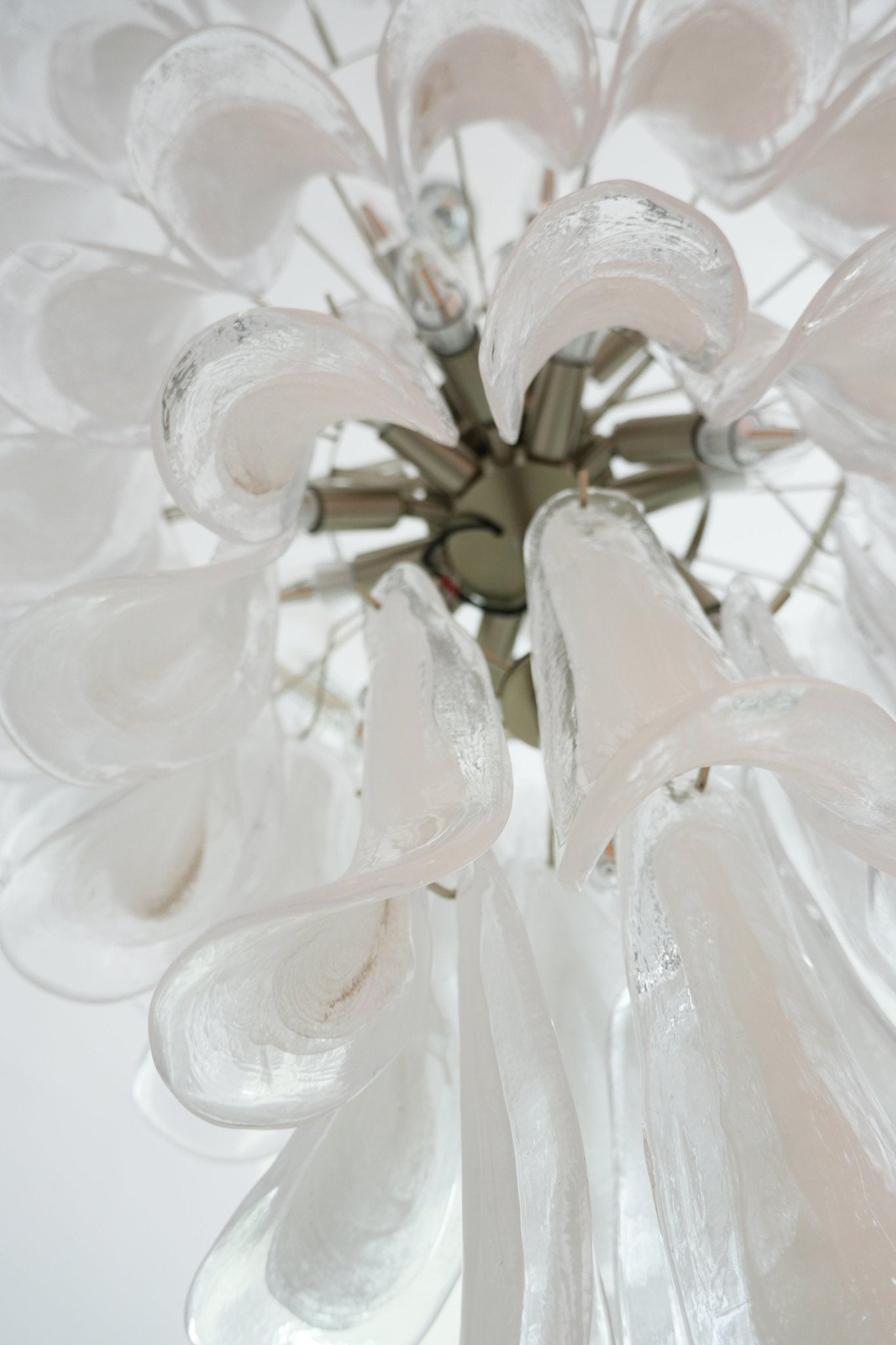 Murano White Glass Petals Ceiling fixture Chandelier